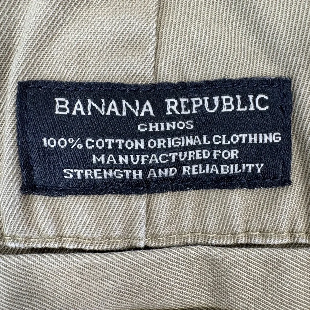 Banana Republic Emerson Chino Mens 36x28 Tan Straight Leg Cotton Pants Khaki